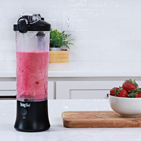 Total Chef Portable Blender for Smoothie and Shake - Mini Juicer Type-C USB Rechargeable Leakproof Travel Lid 20 oz