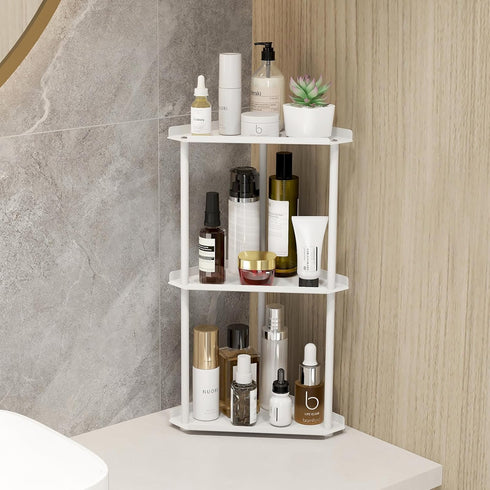 3 Counter Countertop Counter Jesginboo Tier Bathroom Organizer, Vanity Organizer Corner Shelf, Skincare, Makeup