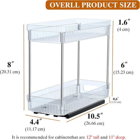 DABIGE 3 Pack 2 Need:12'' 11'' 5'' Pull Out Spice Rack Organizer for Cabinet, Tier Slide Out Spice Racks Organizer