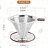 Pour Over Coffee Dripper, Professional Paperless Drip Brew Cone Maker with Reusable Stainless Steel Filter, 1-4 Cup