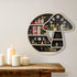 Cute Mushroom Decor, Wooden Mushroom Floating Shelves for Wall, Moon Shelf Wall Decor Crystal Rock Gem Stone Display