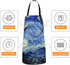 Britimes Apron for Home Kitchen Cooking Baking Gardening, 32x28 inch with Pockets Starry Night Oil Painting