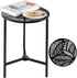 Party Zealot 1-Pack Small Round Metal Side Tables, 13-Inch Black Outdoor End