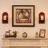 Set 2 Mid Century Modern Candle Sconces: of Walnut Boho Wall Candle Holder Decor for Living Room Fireplace - Arch