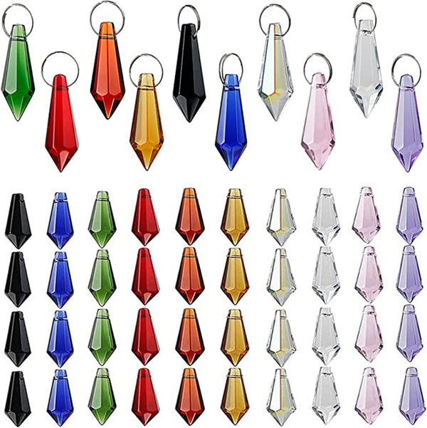 H&D HYALINE & DORA 50pcs 38mm Suncatcher Crystal Icicle Pendant Sun Catchers