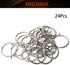 MroMax 24 Pcs Curtain Rings with Eyelets, 1-3/4 Inch Metal Silver, 45mm Inner Diameter, Fits 1-1/2 Inch Curtain Rod