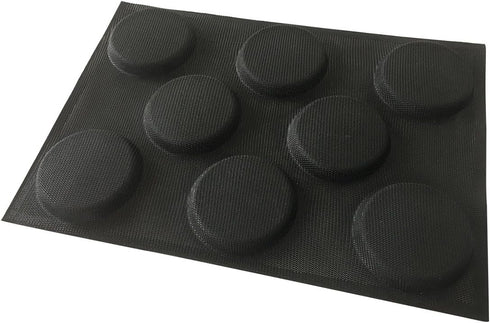 Bluedrop Silicone Hamburger Bread Forms, Perforated Bakery Molds, Non Stick Baking Sheets Fit Half Pan Size