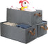 Pack of 3 Large Capacity Storage Bins, Sturdy Foldable Storage Boxes for Organizing Clothing, Sheets, Toys, Books -