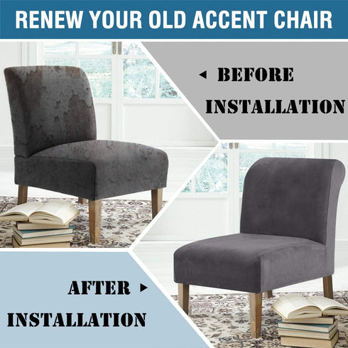 Armless Armless H.VERSAILTEX Accent Chair Covers Thick Velvet Chair Slipcovers High Stretch Chair Covers for Living
