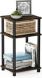 Furinno JUST Side Table, 3-Tier End Table, Open Shelves Night Stand, Bedside