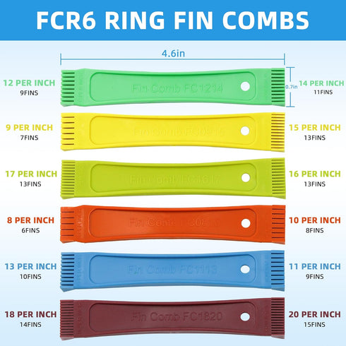 AMI PARTS FCR6 Fin Comb Set for Air Conditioner, FCR6 Coil Fin Comb Ring to Straighten Evaporator Condenser