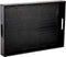 Lyellfe Black Serving Tray with Handles, Decorative Ottoman Tray in Alligator Faux
