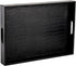 Lyellfe Black Serving Tray with Handles, Decorative Ottoman Tray in Alligator Faux
