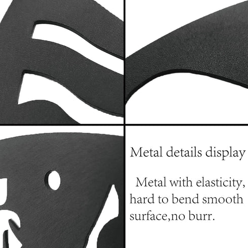 CREATCABIN Skull Butterfly Metal Wall Art Decor, Black Iron Sculpture for Indoor Outdoor Home Decoration