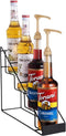 Mustry Coffee Syrup Rack for Coffee Bar Accessories, Holds 4 Bottles, Fits Torani and Monin Syrup