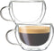 Youngever 2 Pack Double Wall Glass Espresso Mugs, Thermo Insulated Coffee Cups, 5.5 Ounce (Wide)