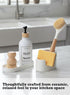 2-in-1 Countertop Countertops Ceramic Sponge Holder for Kitchen Sink, Sponge & Brush Organizer, Compact Sink Caddy