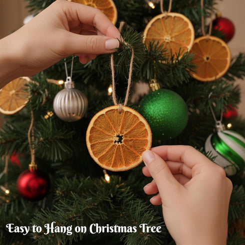 30pcs Dried Orange Slices with Twine Strings, Natural Dehydrated Orange Slices, Christmas Wreath Making Supplies