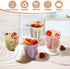 Fruit Salad Storage Cup with Lids and Fork, 20 Oz Plastic Airtight Containers for Fridge, BPA-Free, Reusable