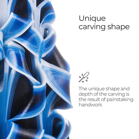 Carved Candles - Handmade Decorative Large Candle, Tall Long Burning Cute Spiral Candle for Women, Table Candle for