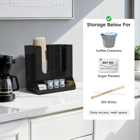 Countertop, 20 AITEE Acrylic Coffee Station Organizer for Holds Cups, All-in-One Coffee Cup and Lid Holder