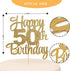 Happy 50th Birthday Cake Topper, 50th Birthday Decorations, 50 Cake Party Decor, 50 Anniversary Decor