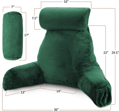 2 Clara Clark Reading Pillow with Shredded Memory Foam Includes Neck and Lumber Support Pillows, Designed for Sitting