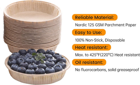 50pcs Paper Mini Tart Pans for Baking, 4 Inch Non-stick Disposable Quiche Baking Dish