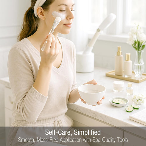 APPEARUS Facial Mask Silicone Mixing Bowl Set, 6-Piece Spa Skincare Kit with 3 Mixing Bowls, Brush & Spatulas