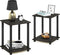 Furinno SIMPLISTIC Side Table Set of 2, 2-Tier Square Modern End Table,