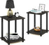 Furinno SIMPLISTIC Side Table Set of 2, 2-Tier Square Modern End Table,