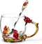 OEAGO Butterfly Rose Glass Coffee Mug Set for Mom - Lead-Free Enamel, Perfect Birthday & Mother's Day Gift from