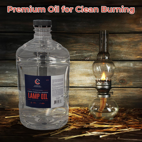 1 Gallon Odorless & Smokeless Lamp Oil for Indoor Use, Pure & Clear Liquid Paraffin Oil Lamp Fuel