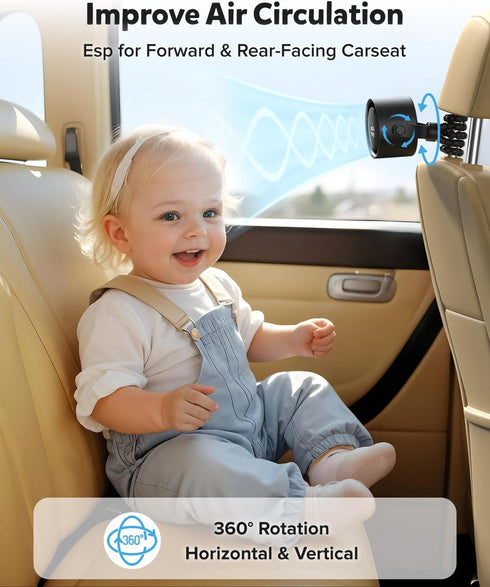 17H 5 360Rotate AMACOOL Baby Stroller Fan, Rechargeable Portable Clip on Fan, Cooling with Speeds, LED Display