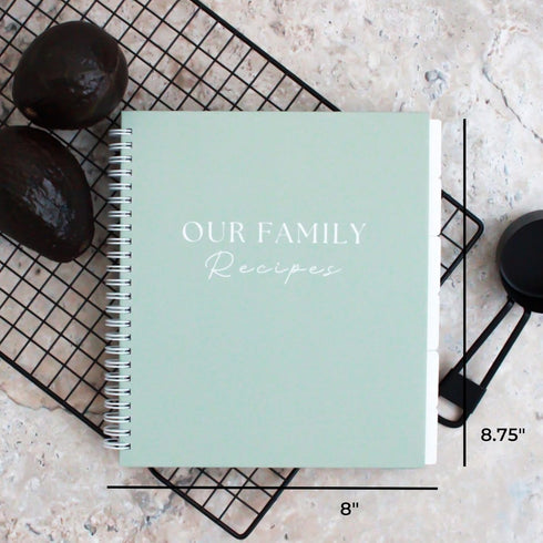 Recipe Book To Write In Your Own Recipes with 6 Custom Dividers - Blank Spiral DIY Personalized Family Cookbook Journal