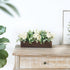 Dahey Centerpiece Table Decorations for Dining Room, Farmhouse Table Decor Wood Tray with 3 Artificial Flowers, 14.1" x