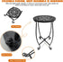 Fashion&cool Outdoor Side Tables, Weather Resistant Metal Patio Side Table, Small Round Outdoor End Table Side Table