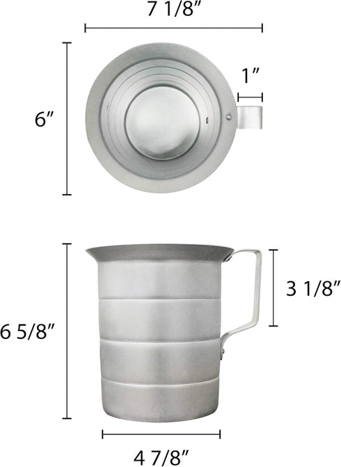 Thunder Group Measure Cup, 2 Quart, Silver