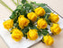 Flojery 10pcs Artificial Rose Flowers, Long Stem Fake Silk Roses for DIY Wedding Bouquet & Home Decor (Yellow)