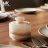3 Inch MARBLOUS KRAFTS Marble Salt Cellar White Onyx Salt Holder With Lid for Spice Jar & Stone Salt Container, Modern