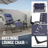 300LB CAPHAUS Blue Zero Gravity Chair, Recliner, Lounge Chair, Folding Chair with Side Tray, Metal, Textilene Fabric