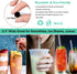 Vinaco Stainless Steel Smoothie Straws, 0.4'' Extra Wide Reusable Metal Drinking Straws, Set of 4 with Cleaning Brush