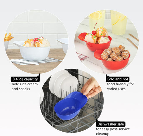 8.5 10 Restaurantware-Mini Serve Ounce Baseball Helmet Ice Cream Bowls, Disposable Sundae Bowls - Sturdy, Stylish, Blue