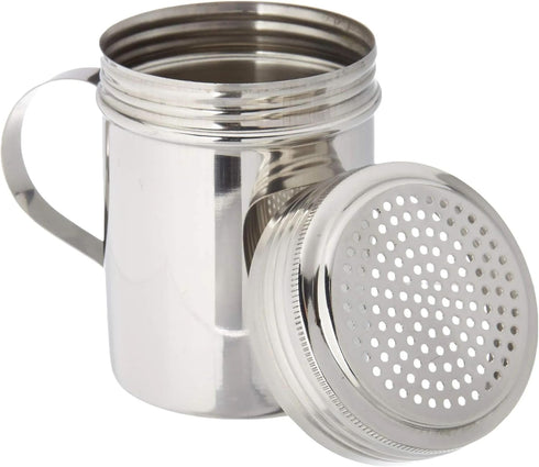 Stainless Steel Versatile Dredge Shaker Set of 2, 10 Oz. Each, Salt, Sugar