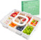 Snackle Box Container, Divided Serving Tray with Lid and Handle, Clear Organizer for Portable Snack Platters