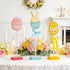 Songjum 3Pcs Easter Egg Bunny Wooden Table Signs Colorful Rabbit Shape Tabletop Centerpieces Tiered Tray Decor Easter