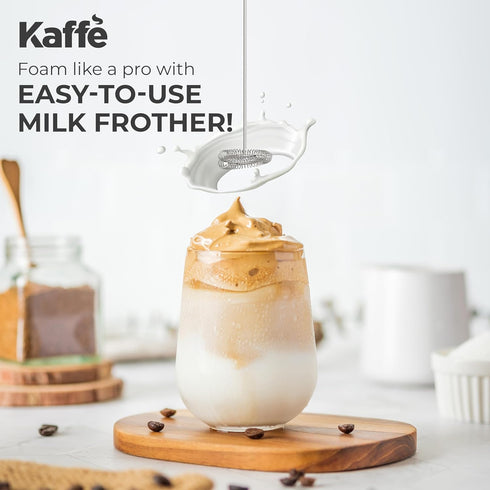 Kaffe Mini Milk Frother - 10,500 RPM, New Upgraded Motor, Handheld for Coffee & Espresso