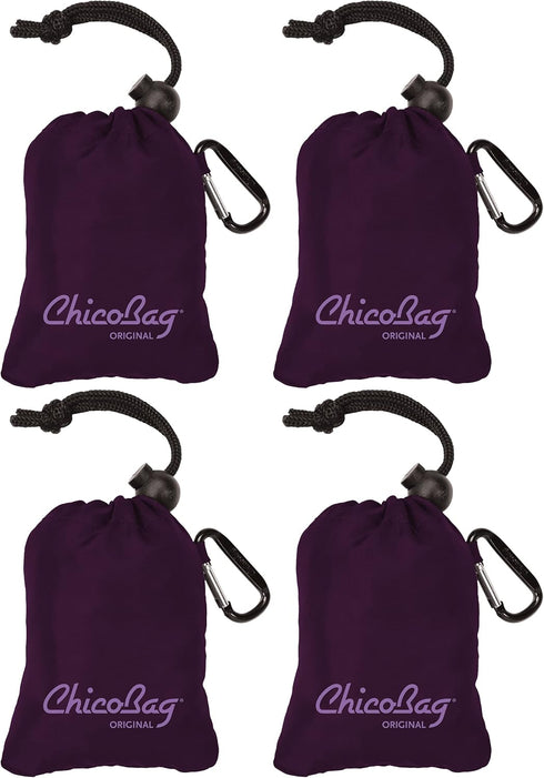 ChicoBag Original Compact Reusable Grocery Bag with Attached Pouch and Carabiner Clip, Eco-Conscious Packable Tote,