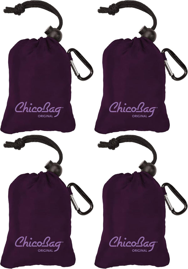 ChicoBag Original Compact Reusable Grocery Bag with Attached Pouch and Carabiner Clip, Eco-Conscious Packable Tote,