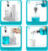 16 OZ Glass Mouthwash Dispenser for Bathroom, Mouthwash Dispenser with Pour Spout and White Washed Wood Cup Holder